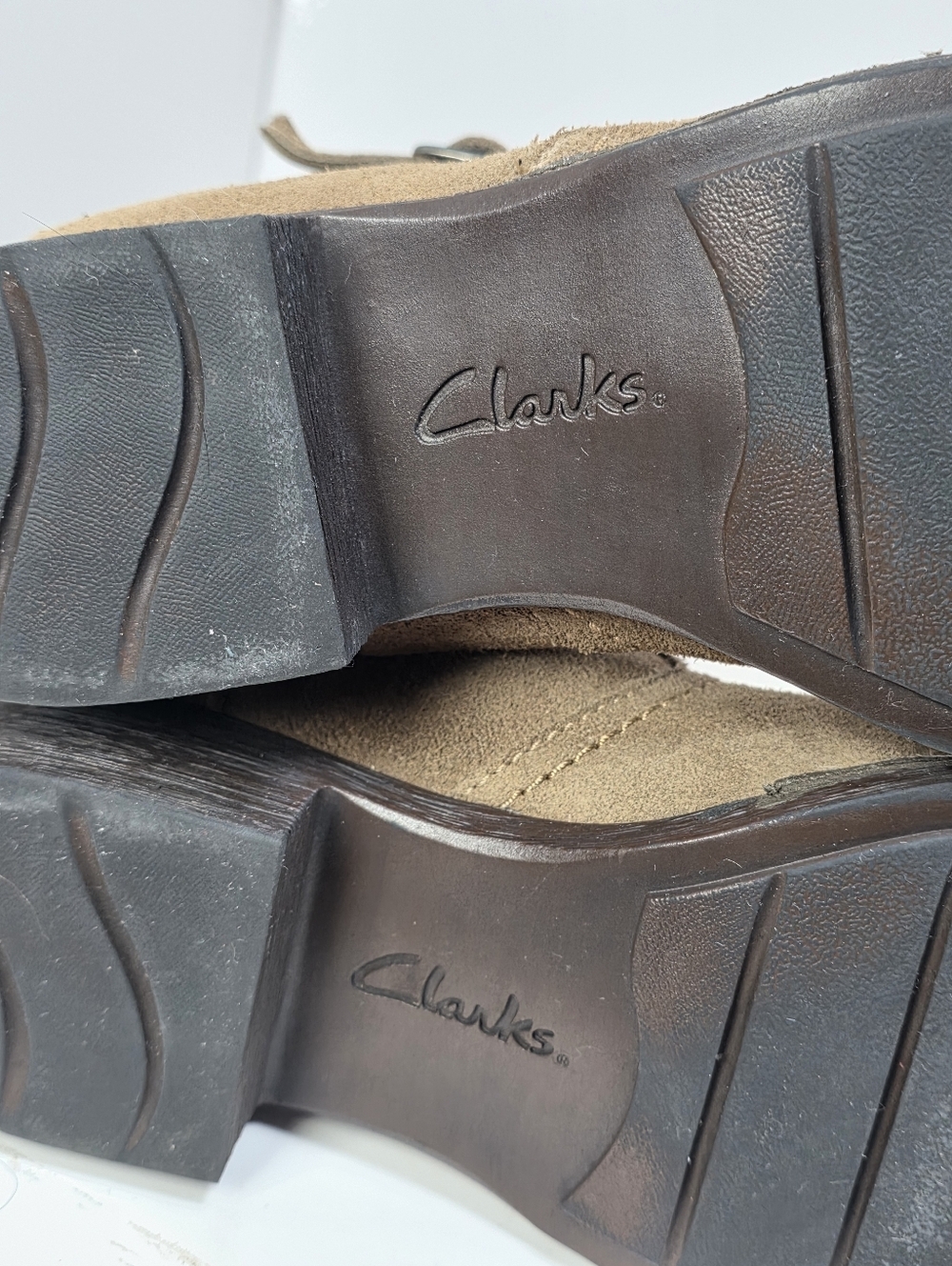 Clarks Derby Palace Suede Leather Tan Knee High Boots - Picture 9 of 15